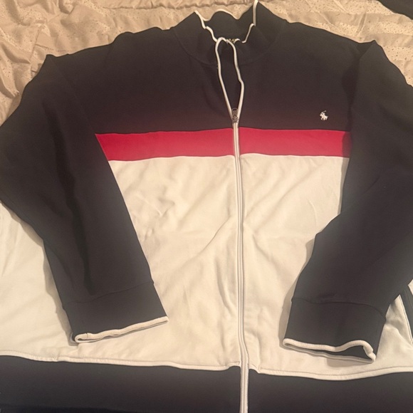 Polo Ralph Lauren Black Red and White Zip-Up Jacket and Pants w/ zip ankle